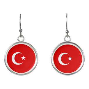 Turkey flag earrings