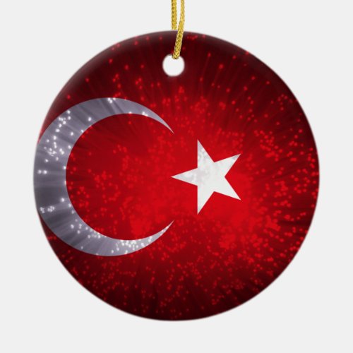 Turkey Flag Firework Ceramic Ornament