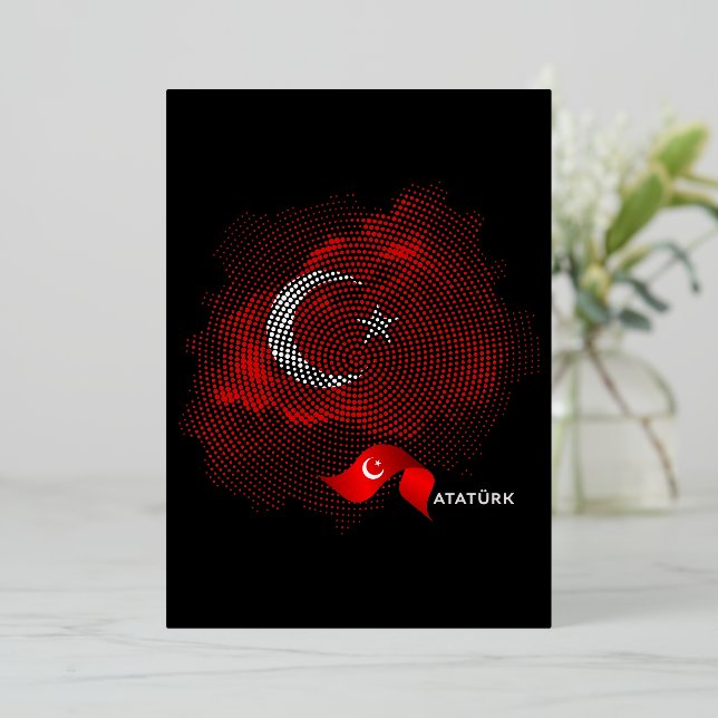 Turkey flag foil invitation (Standing Front)