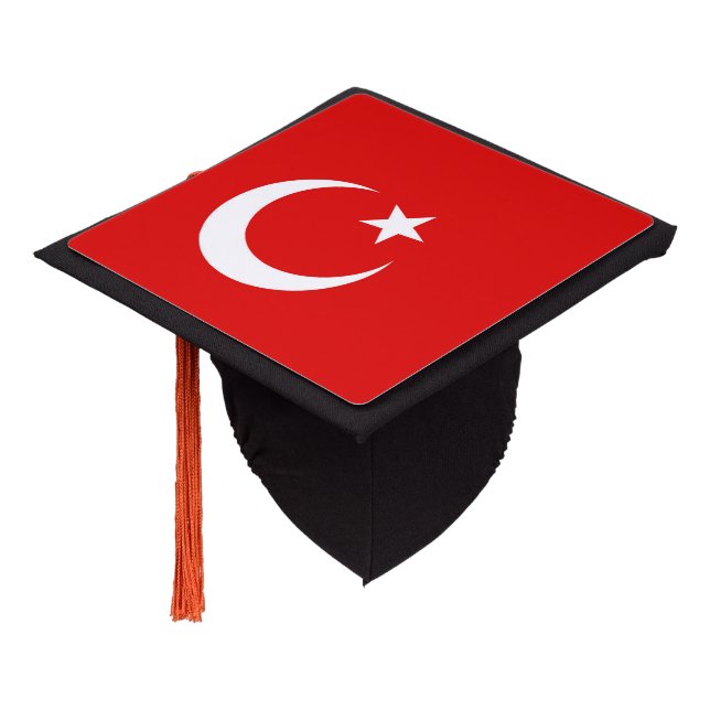 Turkey flag graduation cap topper (Angled)