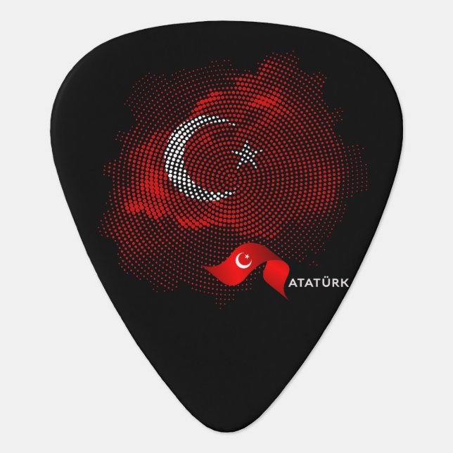 Turkey flag guitar pick (Front)