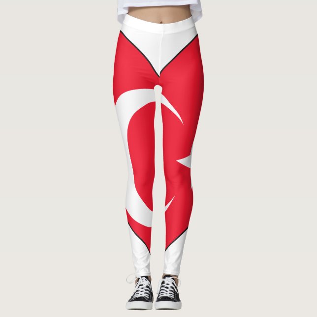 Turkey Flag Heart Leggings (Front)