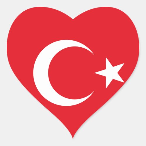 turkey flag heart sticker