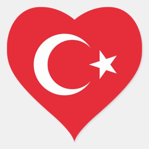 Turkey Flag Heart Sticker