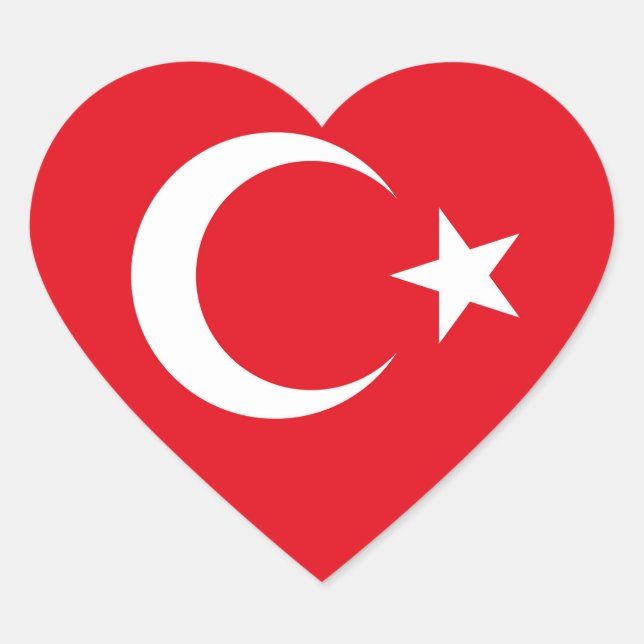 Turkey Flag Heart Sticker (Front)