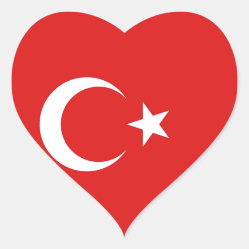 Turkey Flag Heart Sticker