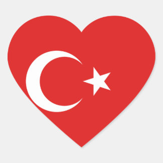Turkey Flag Heart Sticker