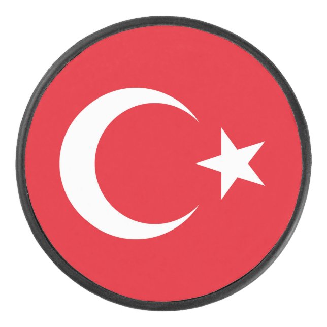 Turkey Flag Hockey Puck (Front)