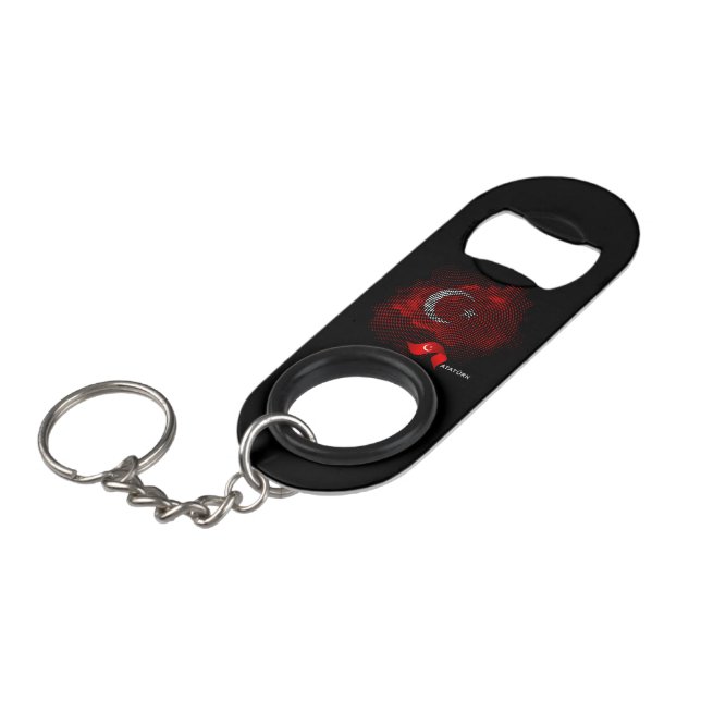 Turkey flag keychain bottle opener (Front Angled)