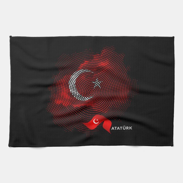 Turkey flag kitchen towel (Horizontal)