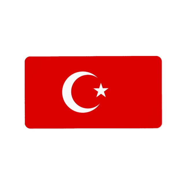 Turkey flag label (Front)
