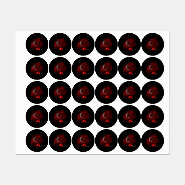 Turkey flag labels (Sheet)