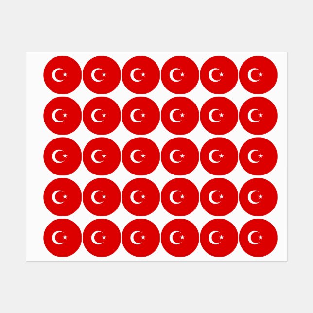 Turkey flag labels (Sheet)
