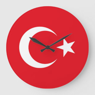 Turkey Flag Large Clock