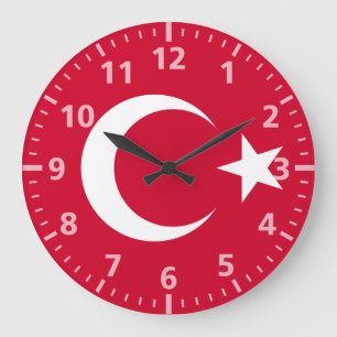 Turkey Flag Large Clock