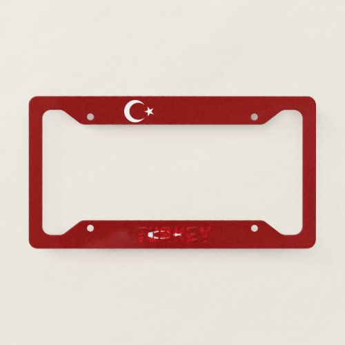 Turkey flag license plate frame
