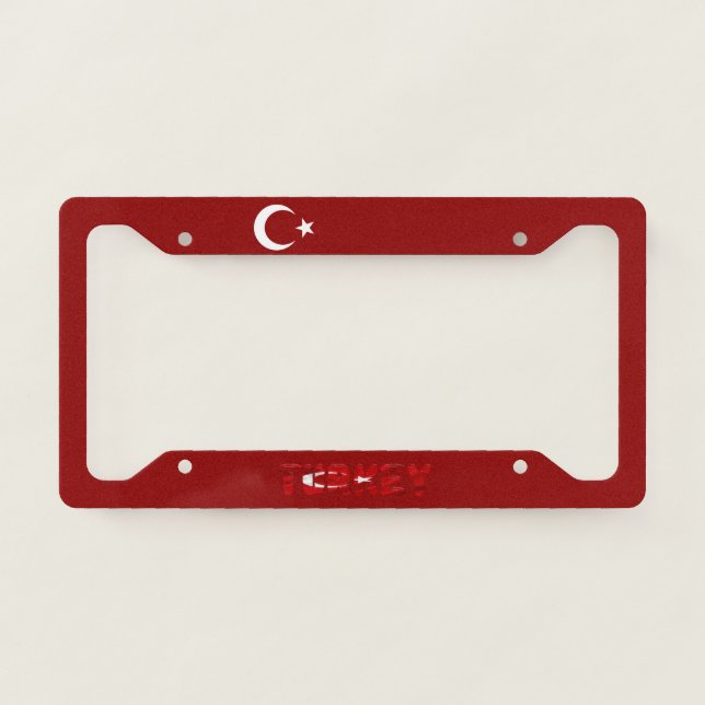 Turkey flag license plate frame (Front)