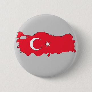 Turkey flag map pinback button