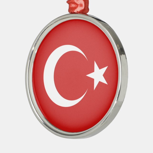 Turkey Flag Metal Ornament (Left)