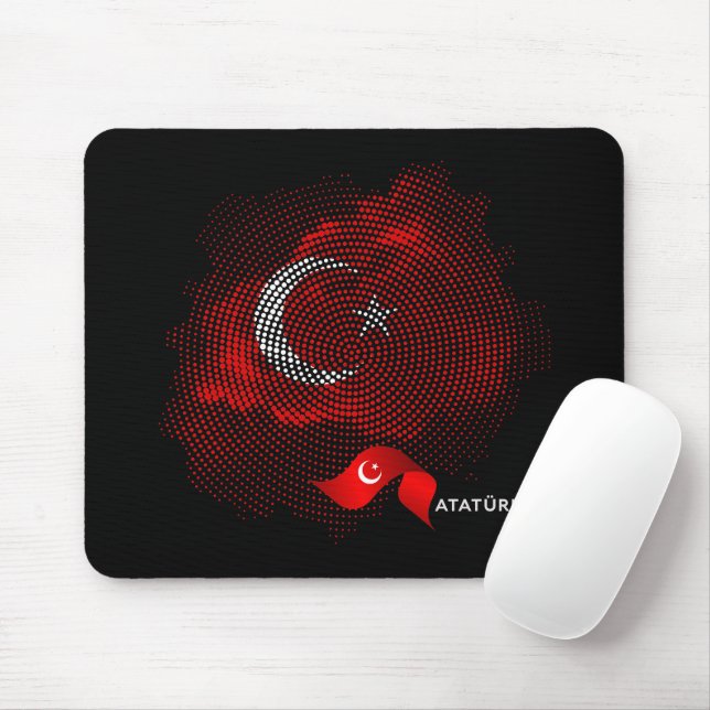 Turkey flag mouse pad (With Mouse)