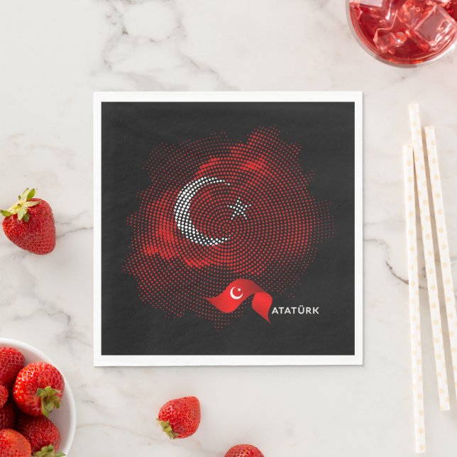 Turkey flag napkins (Insitu)