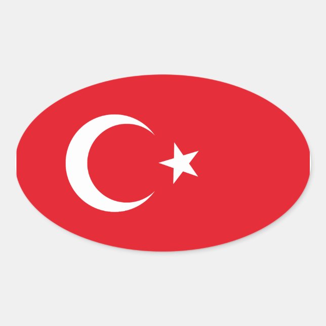 Turkey Flag Oval Sticker (Front)