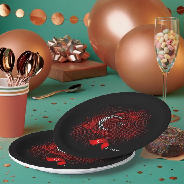 Turkey flag paper plates (Multi)