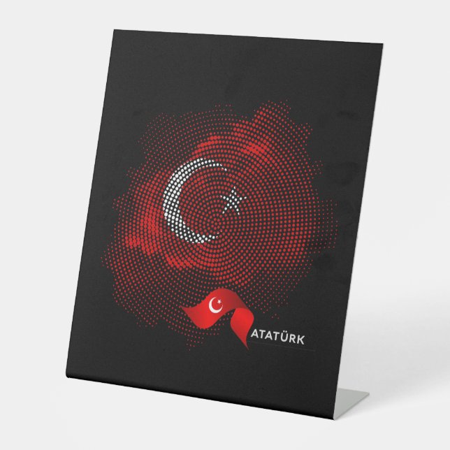 Turkey flag pedestal sign (Front)