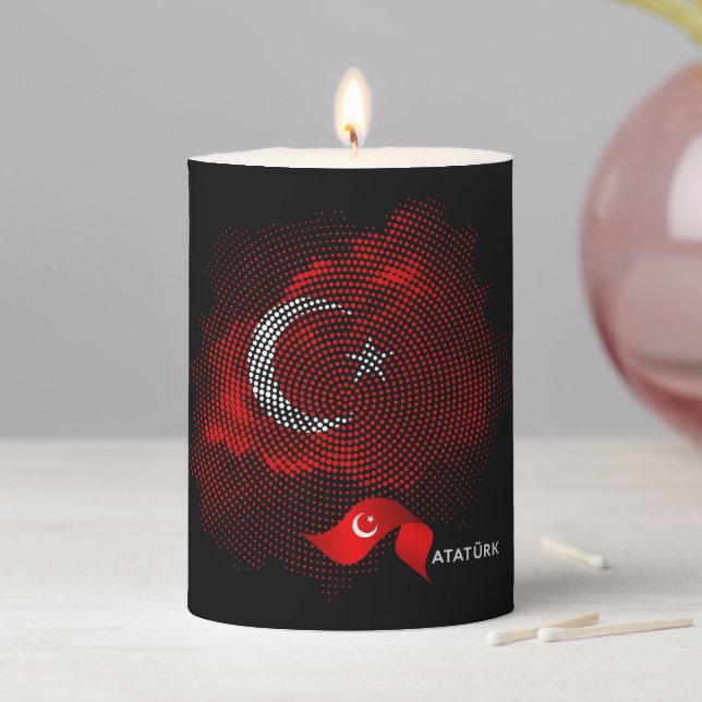 Turkey flag pillar candle (In Situ)