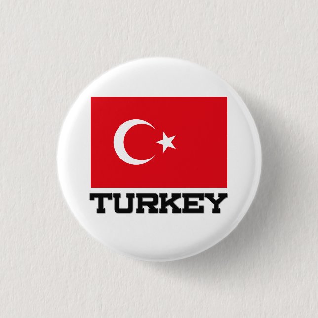 Turkey Flag Pinback Button (Front)