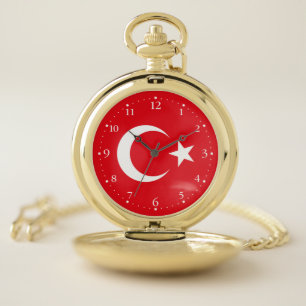 Turkey Flag Pocket Watch