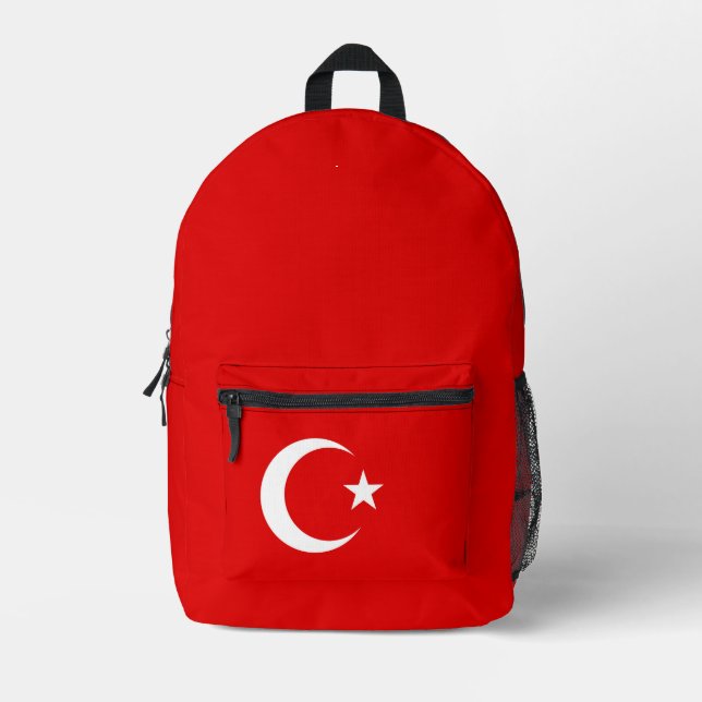 Turkey flag printed backpack (Front)