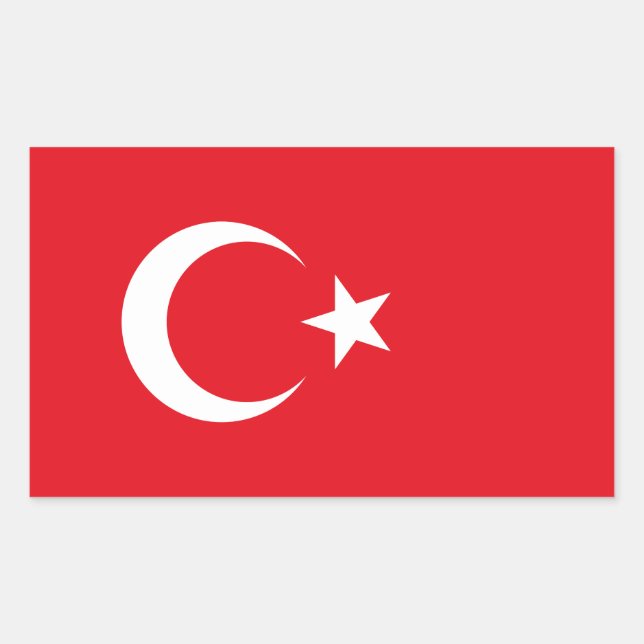 Turkey Flag Rectangular Sticker (Front)