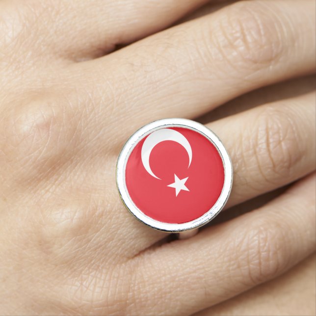 Turkey flag ring (In Situ)