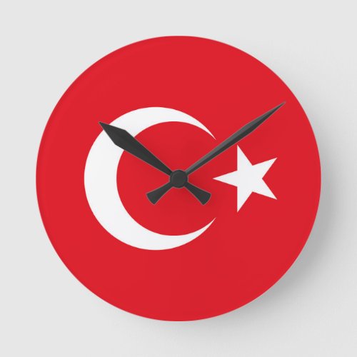 Turkey Flag Round Clock