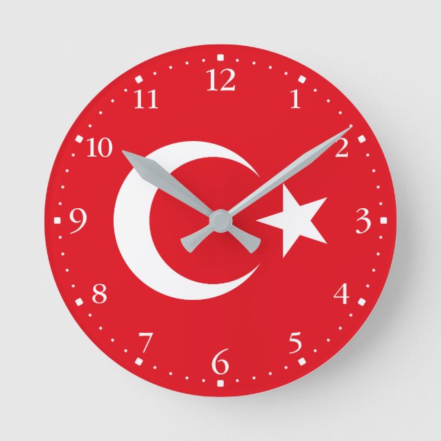 Turkey Flag Round Clock (Front)