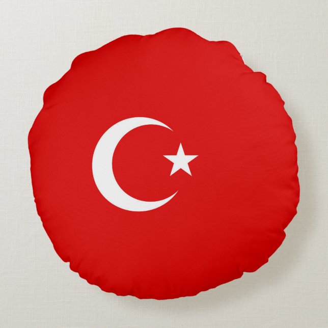 Turkey flag round pillow (Back)