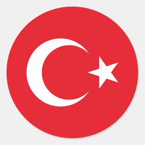 Turkey Flag Round Sticker