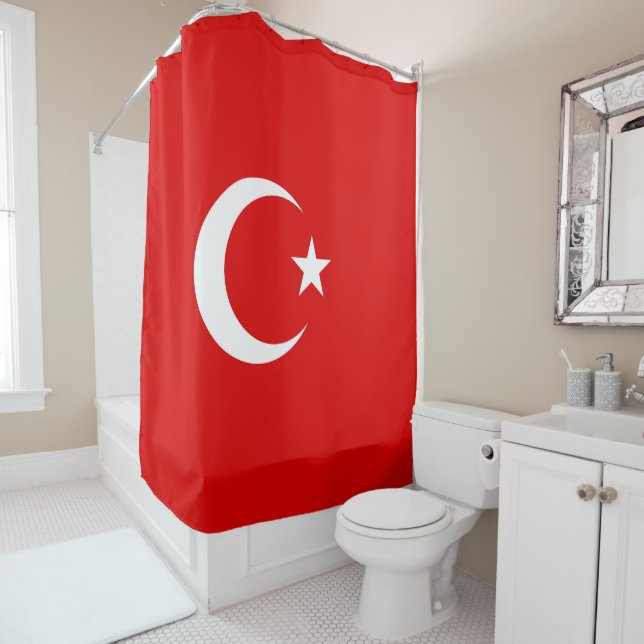 Turkey flag shower curtain (In Situ)