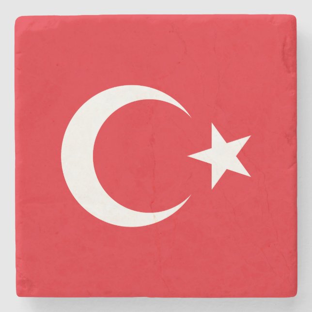 Turkey Flag Stone Coaster (Front)