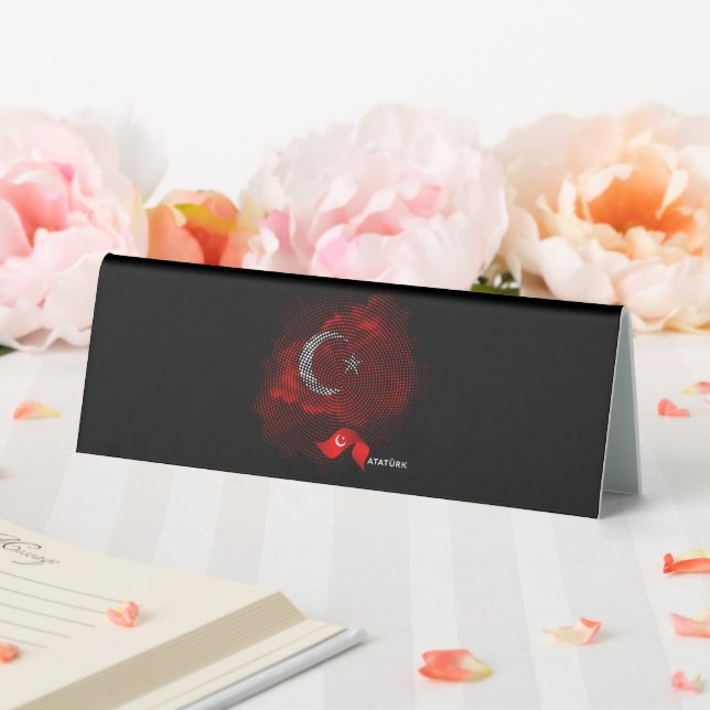 Turkey flag table tent (In SItu (Wedding))
