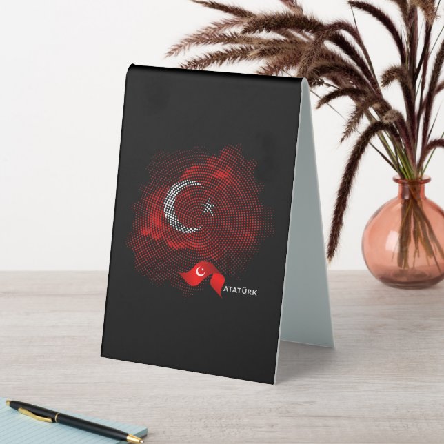Turkey flag table tent (In SItu (Table))