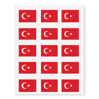 Turkey Flag Temporary Tattoos