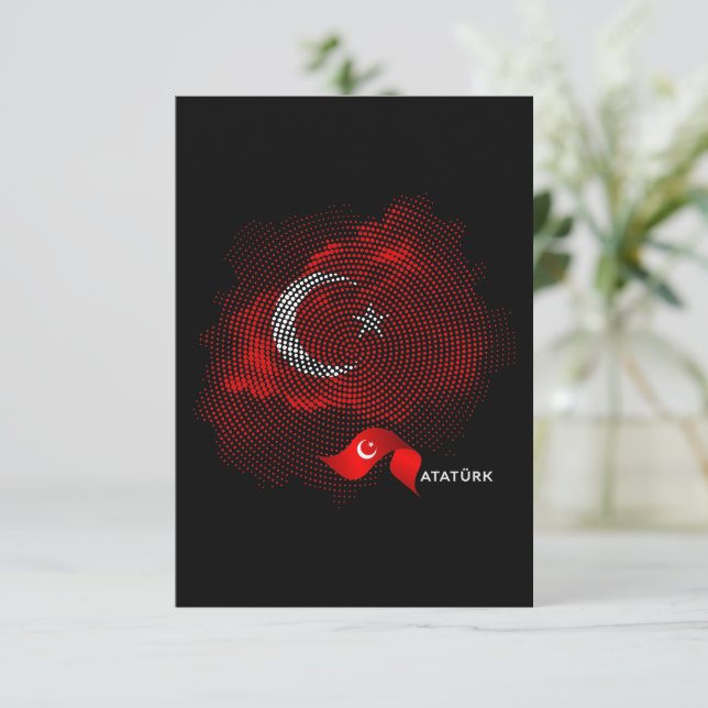 Turkey flag thank you card (Standing Front)