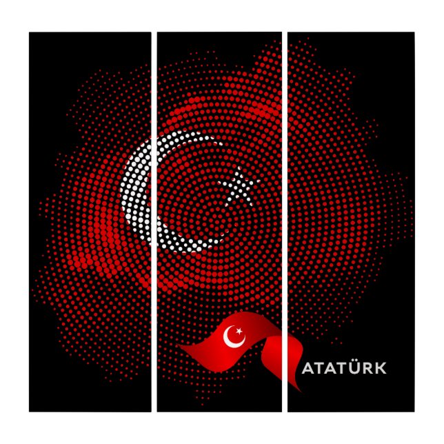 Turkey flag triptych (Front)