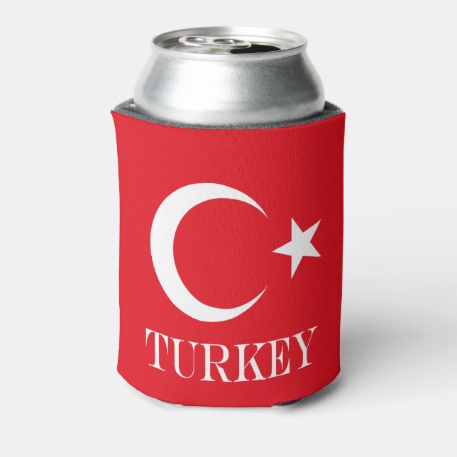 Turkey flag Turkish Can Cooler (Can Back)