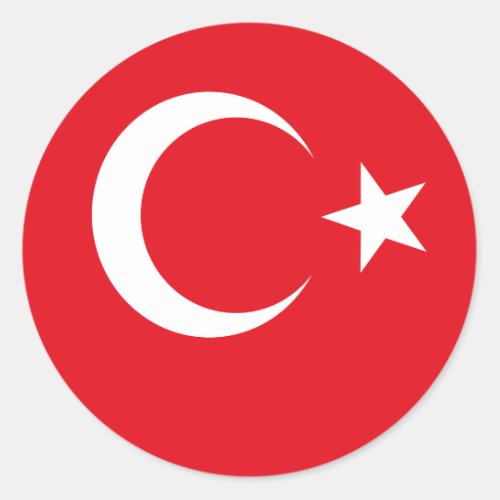 Turkey flag Turkish Classic Round Sticker