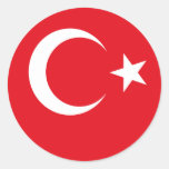 Turkey flag Turkish Classic Round Sticker