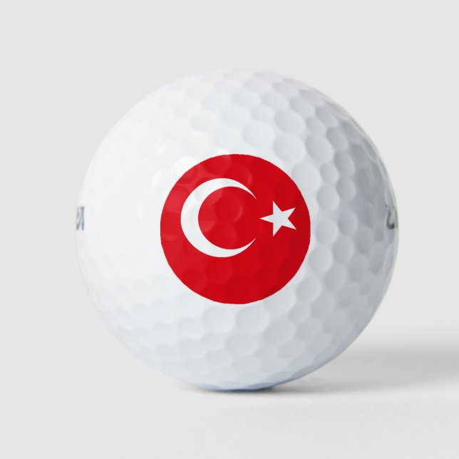 Turkey flag Turkish Golf Balls (Front)