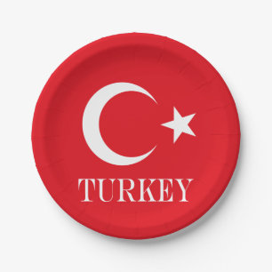 Turkey flag Turkish Paper Plates